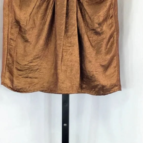 & other stories Draped Metallic Satin Mini Skirt Sz 6 - Picture 4 of 11